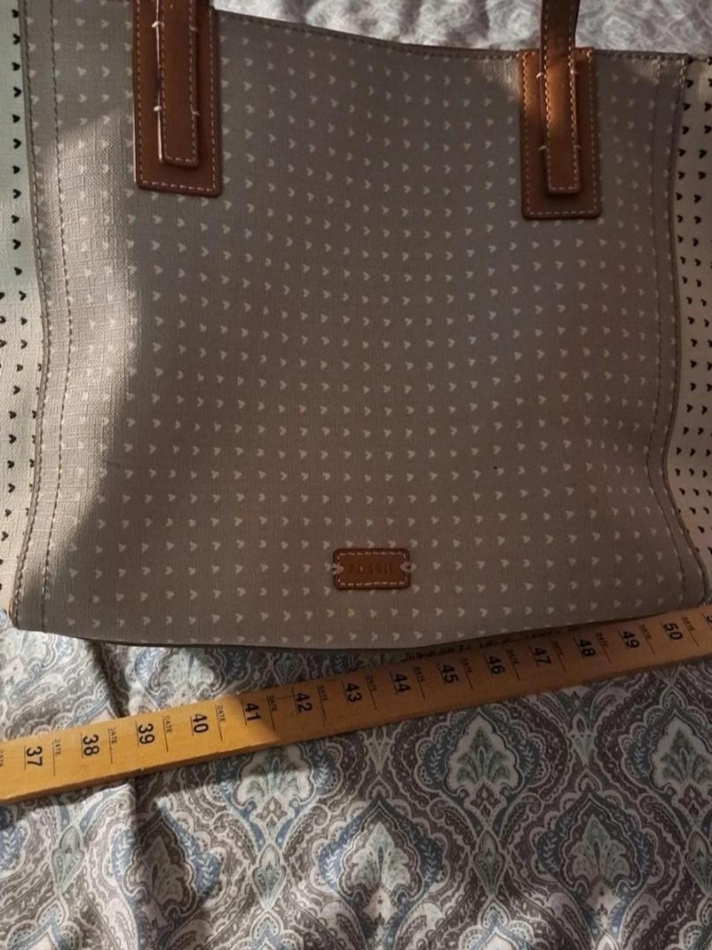 Fossil Heart Print Tote